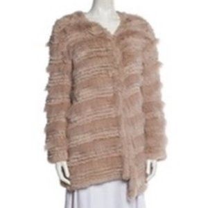 Badgley Mischka Rabbit Fur Coat S